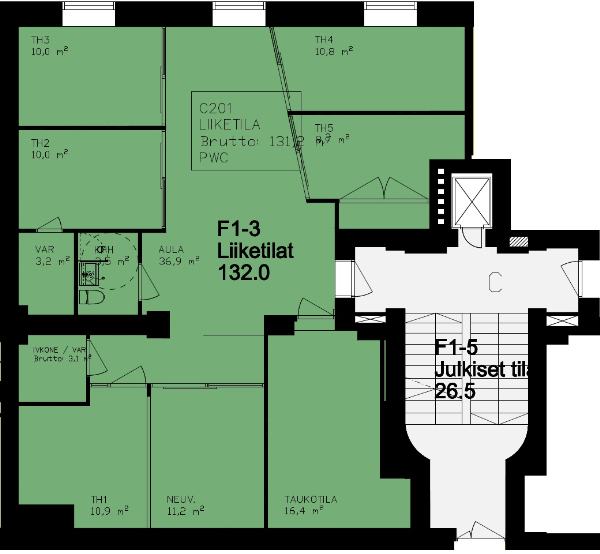 Mariankatu 12, Lahti, 132 m&sup2; toimisto
